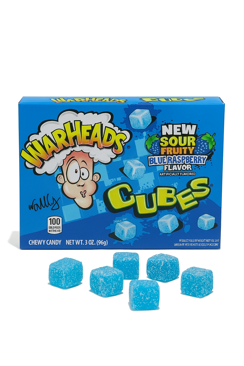 Warheads Sour Fruity Cubes Blue Raspberry