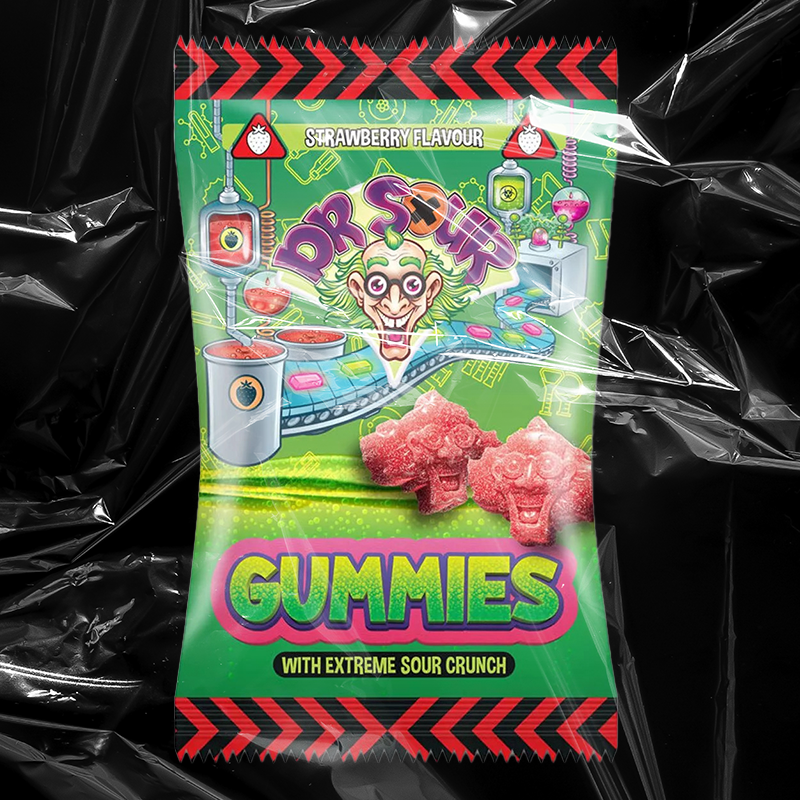 Dr Sour Strawberry Flavor Gummies (Extreme Sour Crunch) 200g